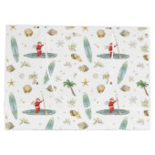 Stand-Up Paddle Santa — Coastal Christmas Holiday Große Geschenktüte (Rückseite)