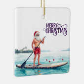 Stand-Up Paddle Santa — Coastal Christmas Holiday Keramikornament (Rechts)