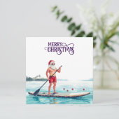 Stand-Up Paddle Santa — Weihnachten an der Küste (Stehend Vorderseite)