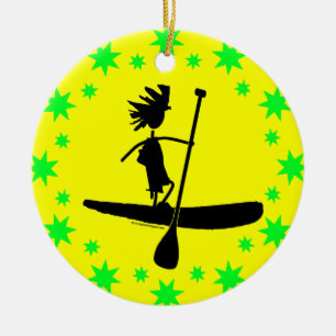 Stand Up Paddle Silhouette Design Keramik Ornament