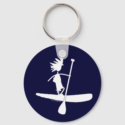 Stand Up Paddle Silhouette Design Schlüsselanhänger (Vorderseite)