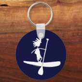 Stand Up Paddle Silhouette Design Schlüsselanhänger (Vorderseite)