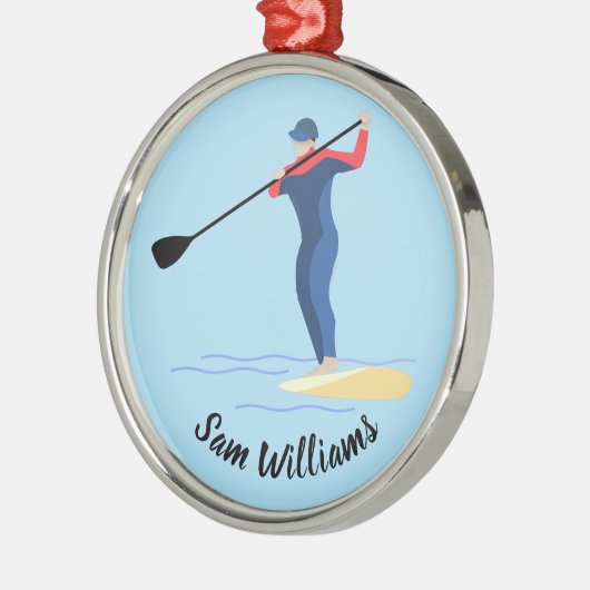 Stand-up Paddleboarding Ornament Aus Metall (Links)