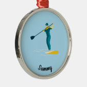 Stand Up Paddleboarding Ornament Aus Metall (Rechts)
