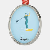 Stand Up Paddleboarding Ornament Aus Metall (Links)
