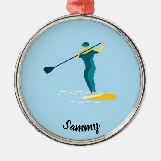 Stand Up Paddleboarding Ornament Aus Metall (Vorne)