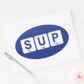 Stand Up Paddleboarding Ovaler Aufkleber (Umschlag)