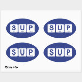 Stand Up Paddleboarding Ovaler Aufkleber (Blatt)