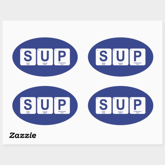 Stand Up Paddleboarding Ovaler Aufkleber (Blatt)