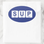 Stand Up Paddleboarding Ovaler Aufkleber (Tasche)