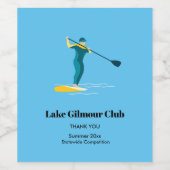 Stand Up Paddleboarding Weinetikett (Einzelnes Label)