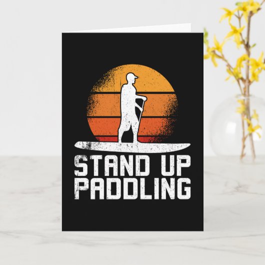 Stand-Up Paddling Paddleboarder Karte (Gelbe Blume)