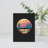 Stand Up Paddling SUP Board Mountain Lake, Sunset Postkarte (Stehend Vorderseite)