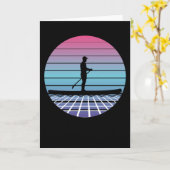 Stand-up Paddling SUP Paddleboarding Retro Geschen Karte (Gelbe Blume)