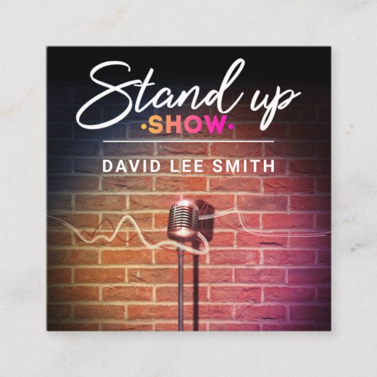 Stand-up-Show Quadratische Visitenkarte (Vorderseite)