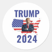 Stand with Trump: Gear Up for 2024! Runder Aufkleber (Vorderseite)
