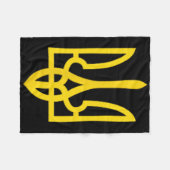 Stand With Ukraine Emblem Symbol Support Ukrainian Fleecedecke (Vorderseite (Horizontal))