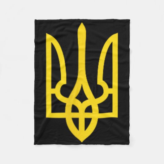 Stand With Ukraine Emblem Symbol Support Ukrainian Fleecedecke (Vorderseite)