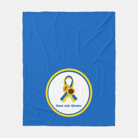 Stand With Ukraine Support Ribbon Fleecedecke (Vorderseite)