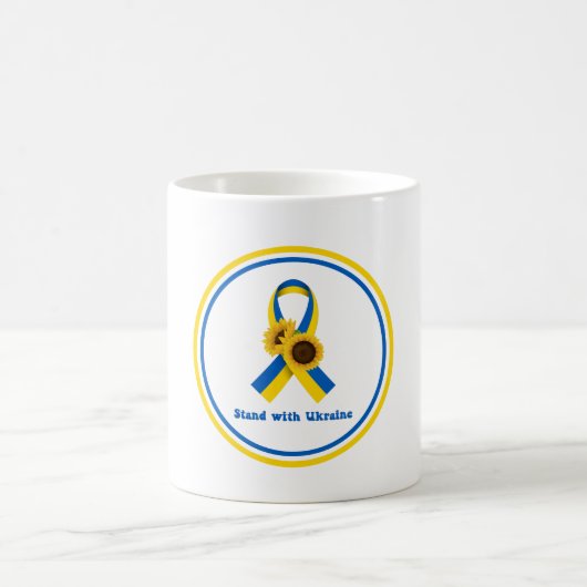 Stand With Ukraine Support Ribbon Kaffeetasse (Mittel)