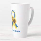 Stand With Ukraine Support Ribbon Milchtasse (Rechte Ecke)