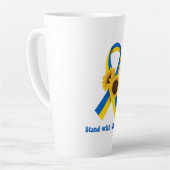 Stand With Ukraine Support Ribbon Milchtasse (Linke Ecke)