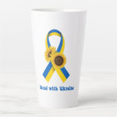 Stand With Ukraine Support Ribbon Milchtasse (Vorderseite)