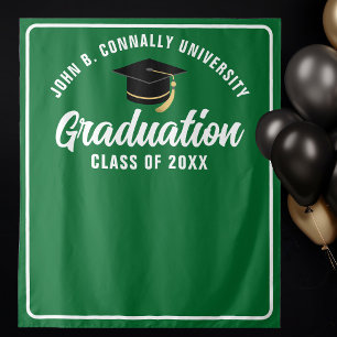 Stand zum Foto der Green White Custom Graduation P Wandteppich