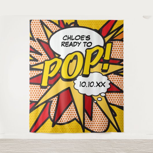 Stand zum POP Baby Shower Foto Wandteppich (Vorderseite)