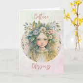 Standard, 12,7 cm x 17,8 cm Faltkarte Karte (Gelbe Blume)