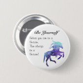 Standard, ¼ 2 in rundem Knopf aquamarinem u. lila Button (Vorne & Hinten)