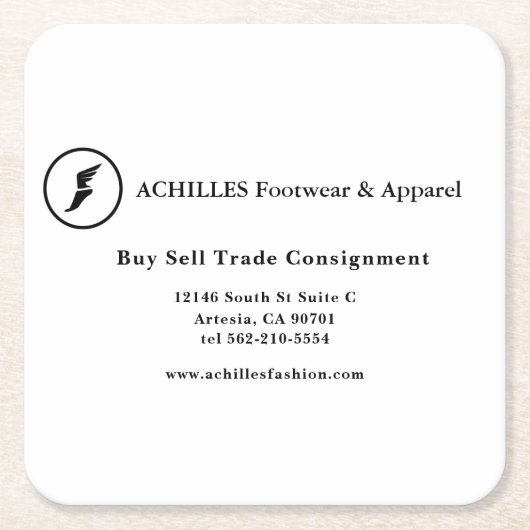 Standard, 3,5 Zoll x 2,0" Visitenkarte Rechteckiger Pappuntersetzer (Vorderseite)