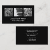 Standard 3 Foto oder Logo Schwarz-weiß modern eleg Visitenkarte (Vorne/Hinten)