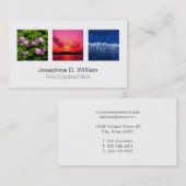 Standard 3 Foto oder Logo weiß grau, modern elegan Visitenkarte (Vorne/Hinten)