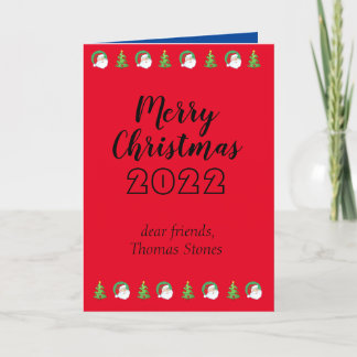 Standard, 5" x 7" Christmas Folded Holiday Card Feiertagskarte