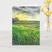 Standard, 5" x 7" geklappte Grußkarte BLANK Karte (Gelbe Blume)