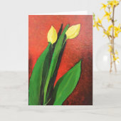 Standard, 5" x 7" geklappte Grußkarte BLANK Karte (Gelbe Blume)