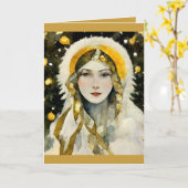 Standard, 5" x 7" geklappte Grußkarte Karte (Gelbe Blume)