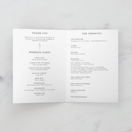 Standard, 5 Zoll x 7 Zoll gefaltetes Programm (Innenseite)