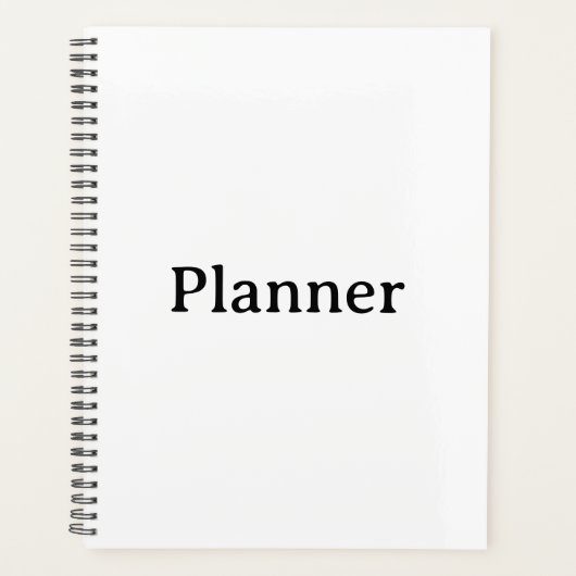 Standard 8,5" x 11" Softcover, schwarze Spirale  Planer (Vorderseite)