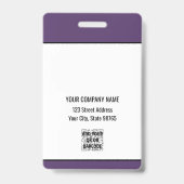 Standard-Barcode-Mitarbeiter für kundenspezifische Ausweis (Back)