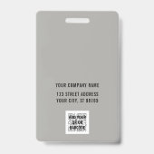 Standard-Barcode-Mitarbeiter für kundenspezifische Ausweis (Rückseite)