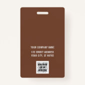 Standard-Barcode-Mitarbeiter für kundenspezifische Ausweis (Rückseite)