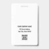 Standard-Barcode-Mitarbeiter für kundenspezifische Ausweis (Back)