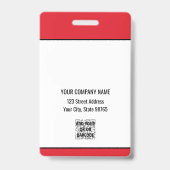 Standard-Barcode-Mitarbeiter für kundenspezifische Ausweis (Rückseite)