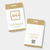 Standard-Barcode-Mitarbeiter-Gold für kundenspezif Ausweis (Vorder- & Rückseite)