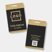 Standard-Barcode-Mitarbeiter-Gold für kundenspezif Ausweis (Vorder- & Rückseite)