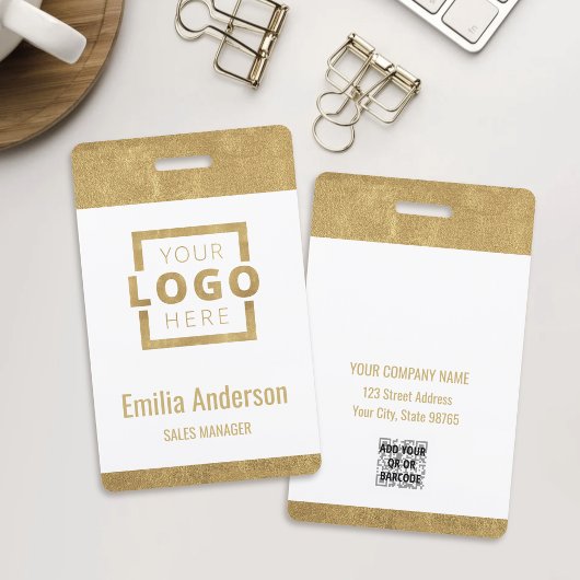 Standard-Barcode-Mitarbeiter-Gold für kundenspezif Ausweis