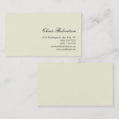 Standard Beige Calligraphy Script Business Card Visitenkarte (Vorne/Hinten)