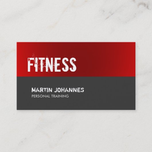 Standard Business Card für Red Gray Personal Train Visitenkarte (Vorderseite)